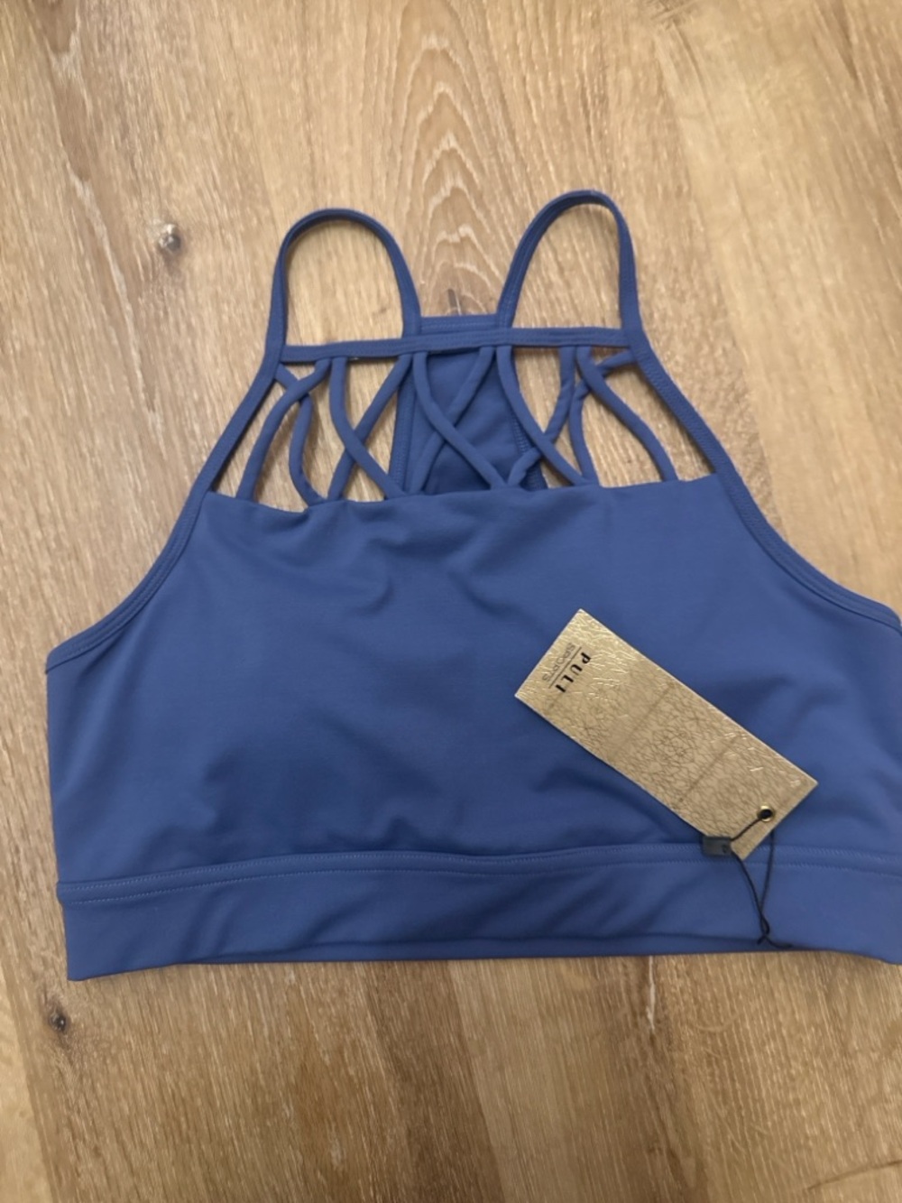 Puli Blue Strappy Back Sports Bra
